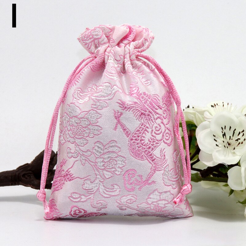 Zijde Sieraden Opbergtas Pouch Tas Kleine Satijnen Portemonnee Chinese Brocade Geborduurde Trekkoord Bag Voor Ring Sieraden: I