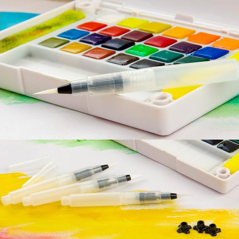3 pcs/set Calligraphy Brush Pen Watercolor Brushes Waterbrush Art Supplies Painting Brush Art Set