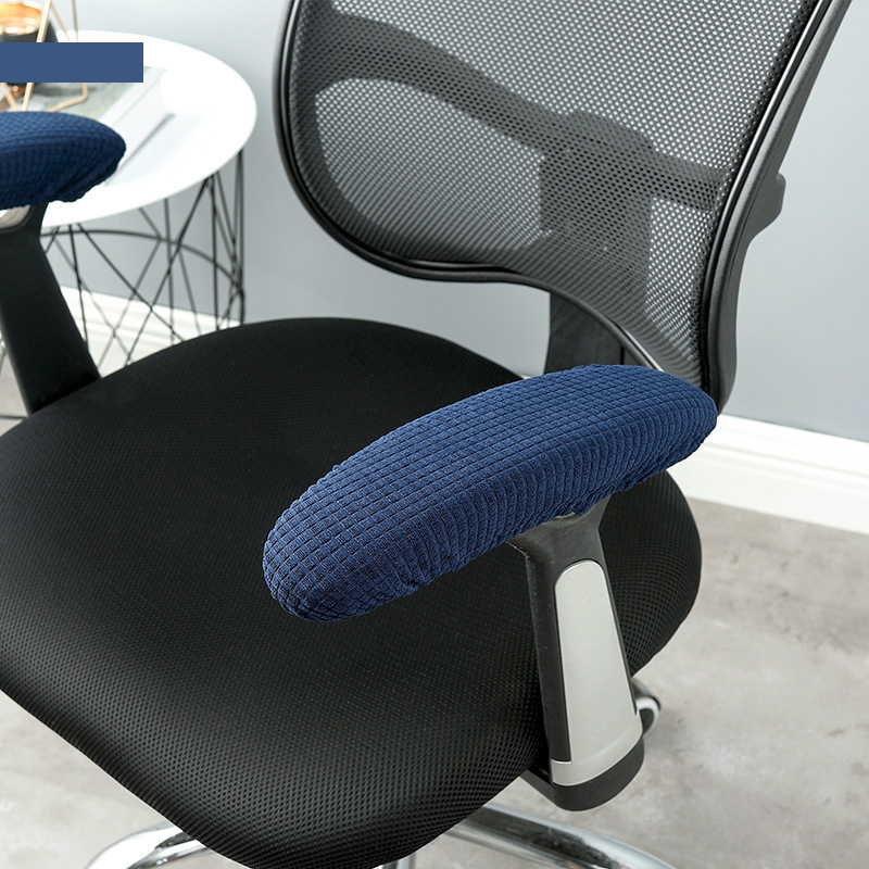 Housse de protection pour accoudoirs de chaise, extensible, anti-poussière, bras coudé, pour ordinateur de bureau: Bleu marine