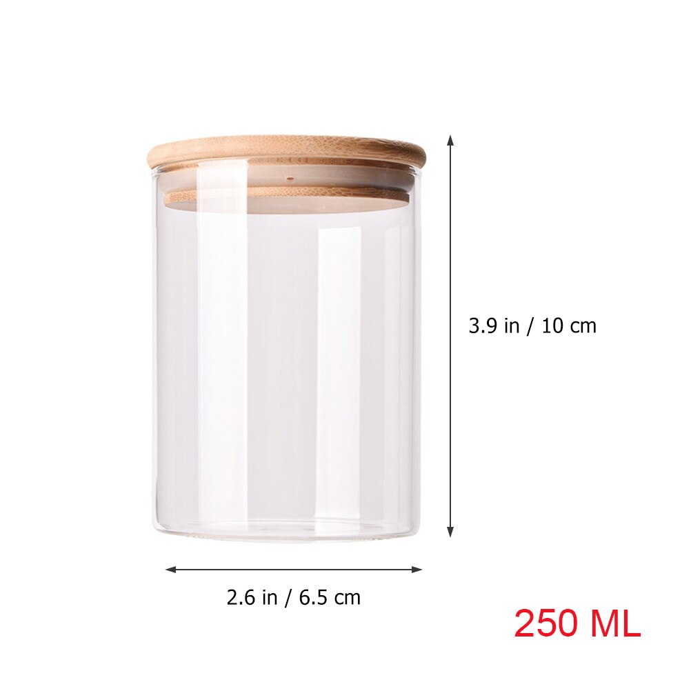 Glas mit Deckel Küche Lagerung Flaschen Gläser Lebensmittel Container Körner Tee Kaffee Bohnen Zucker Salz würzen Süssigkeit Krug Container: 250ml  6.5x10cm