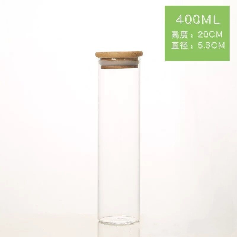 2 stücke Holz Deckel Glas Luftdichten Kanister Küche Lagerung Flaschen Gläser Lebensmittel Container Körner Tee Kaffee Bohnen Körner Candy Gläser: 53x200mm Bamboo cap