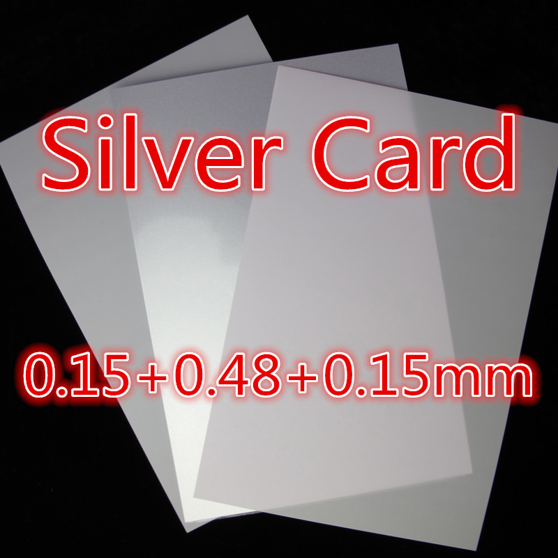Inkjet PVC Nicht-laminiert Weiß Karte Gold Karte Silber Karte matt Karte Material doppelseitige Menü Rezept Papier a4 pvc karte: silbrig