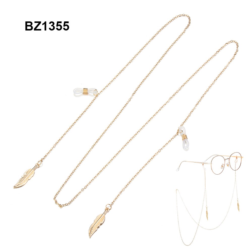 Womens Beaded Glasses Chain Eyeglass Chains Sunglasses Reading Leaf Eyewears Cord Holder Gold Black Neck Strap Rope 70/80/90cm: BZ1355