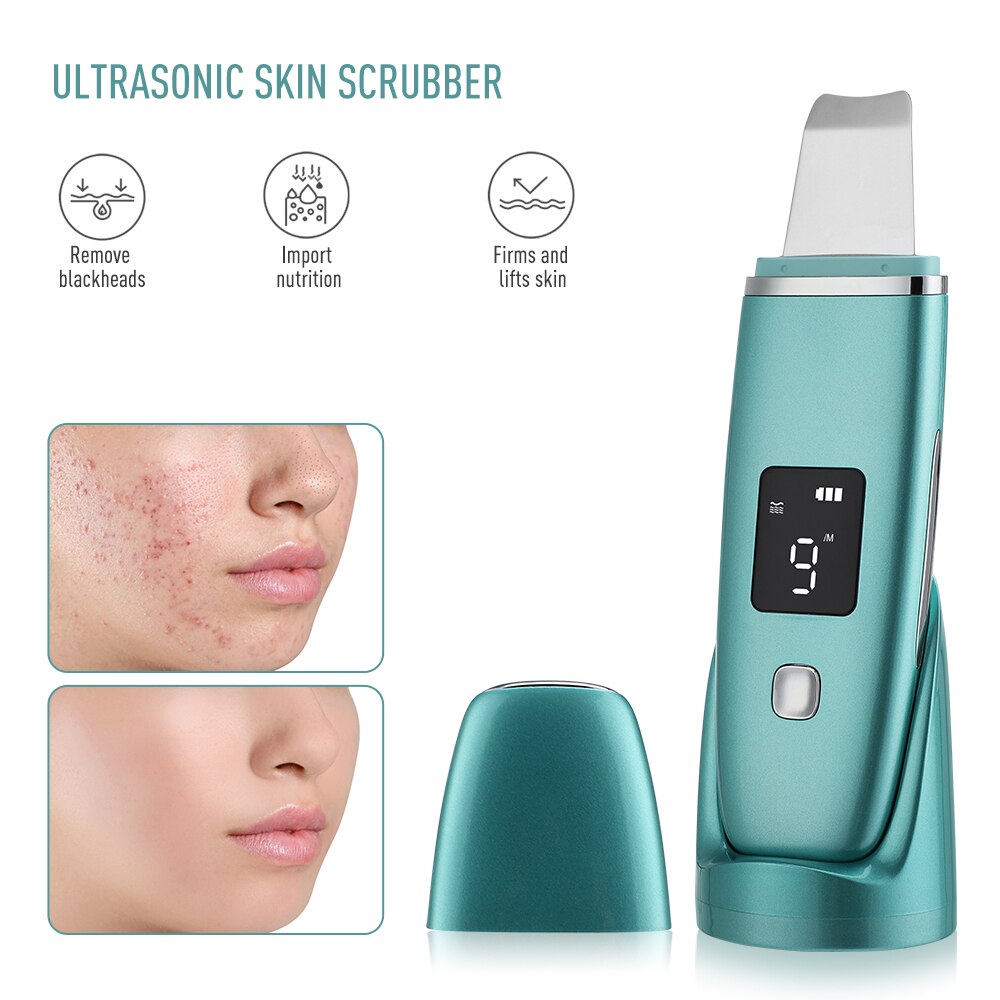 Ultrasonic Face Cleaner Skin Scrubber Ultrasound Vibration Massager Ultrasound Peeling Clean Tone Lift Scrubber