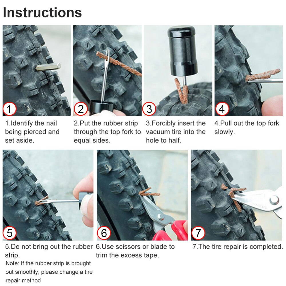 Kit De Reparación De Neumáticos De Bicicleta Sin Pegamento