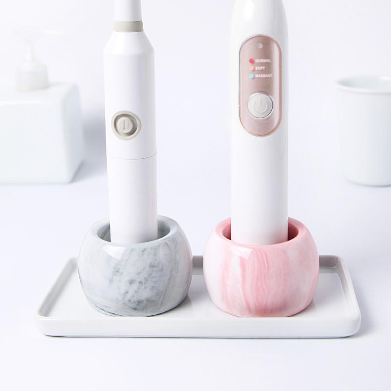Simpel marmor elektrisk tandbørste holder tandbørste base personlighed keramiske badeværelse forsyninger toiletartikler