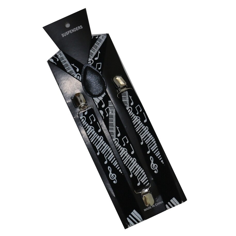 Mode 2.5 cm Breed Muzieknoot Bretels Voor Mens Womens