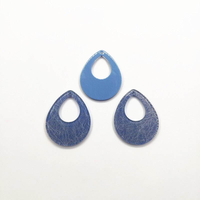 Chegada de novo! 38x30mm 100 pces acrílico gota-forma charme/conectores para colar, brincos peças, acessórios, feito à mão jóias diy: blue