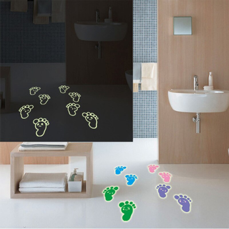 Leucht fußabdrücke Boden aufkleber für freundlicher Baby zimmer badezimmer boden dekoration Heimat Dekor decals glühen in das dunkel Zauberstab aufkleber