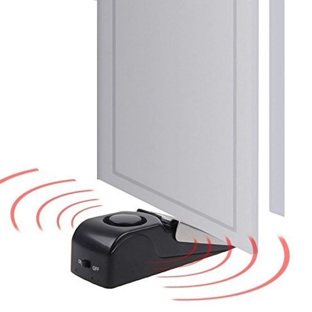 120DB Hotel Home Alarm System Wireless Security Anti-theft Alarm Mini Door Stop Alarm Door Lock System Vibration Security Sensor