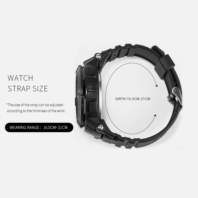 Digitale herenhorloges, kleine sporthorloges, led herenhorloges, waterdichte herenhorloges, 1361b zwarte polshorloges, casual elektronica horloge