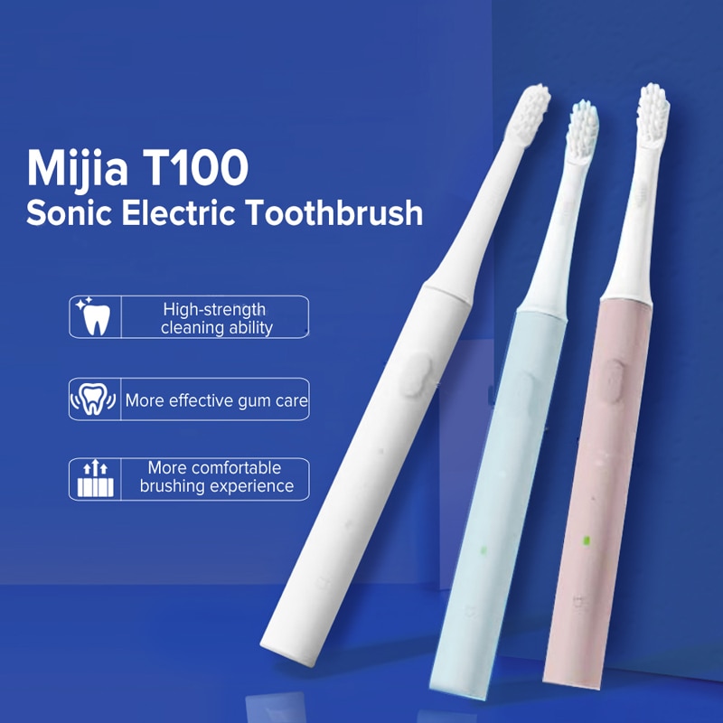 Xiaomi Mijia T100 Sonic Elektrische Tandenborstel Koppen Volwassen Ultrasone Automatische Tandenborstel Usb Oplaadbare Waterdicht Tandenborstel