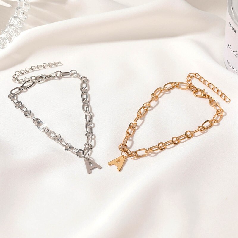 Crystal Letter Anklets Bracelet for Women An Alphabet Anklets Female Gold Color Leg Foot Chain Boho Jewelry