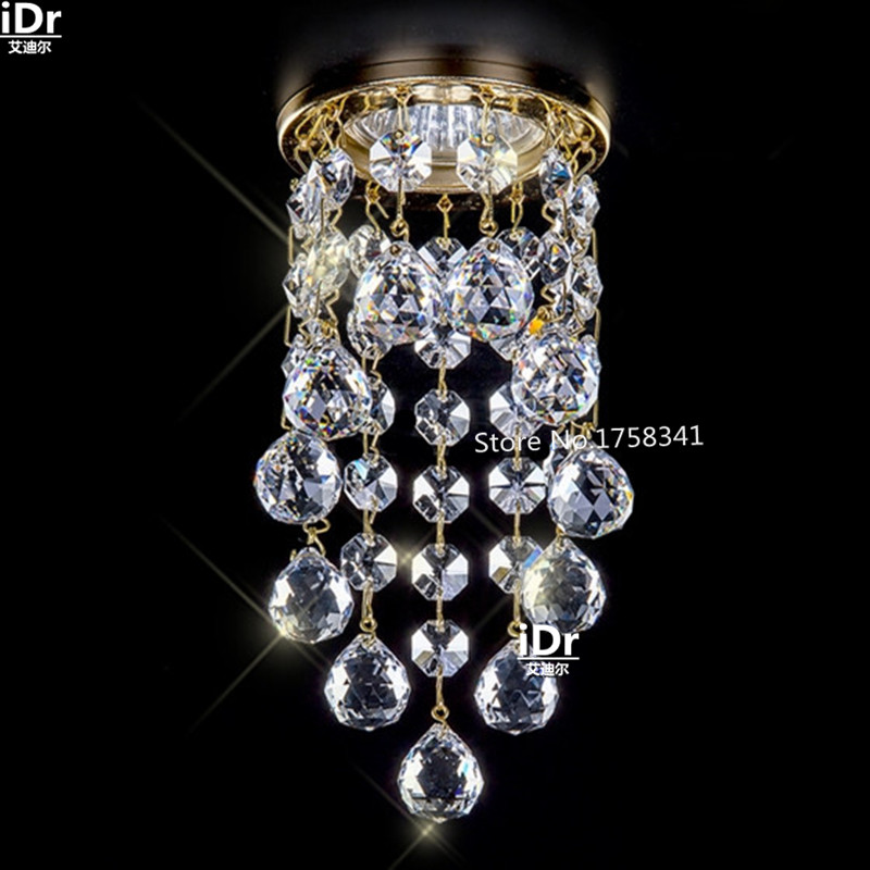 Moderne mini krystal lysekrone lustres de cristal stue belysning dia 8*h15.5cm krystal korridor lys led lamper