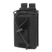 Udendørs drikkevare nylon radiopose holder taske til walkie talkie camping vandreture asd 88: Sort