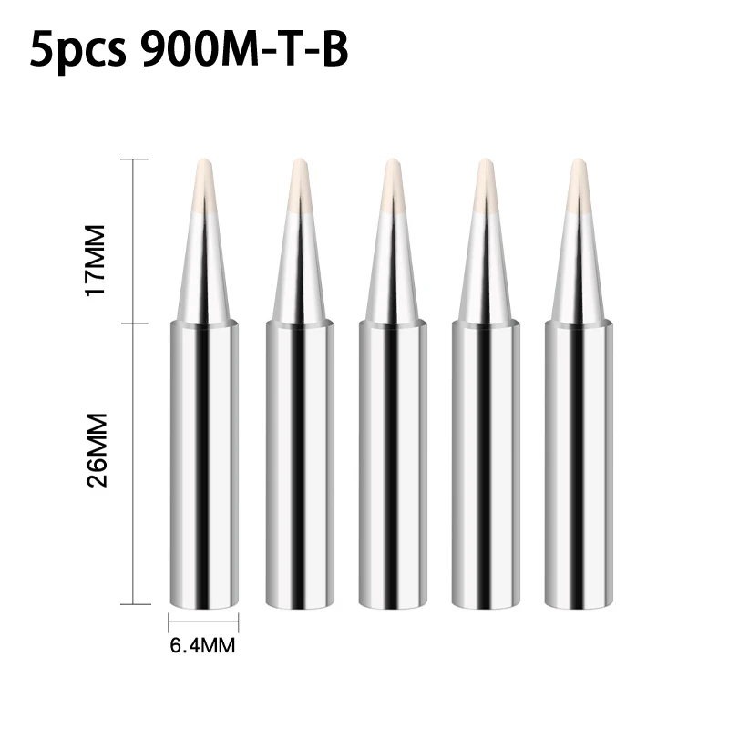 Puntas de soldador Serie K/SK/B/I/IS/1C/2C/3C/4C/2.4D/3.2D, accesorios para herramientas de soldadura BGA, 900M-T, 5 paquetes: Gris