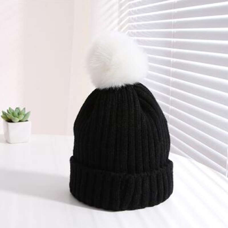 Pompon baby muts winter gebreide kinder baby meisjes muts warme zachte kinderen peuter meisjes muts muts casquette enfant