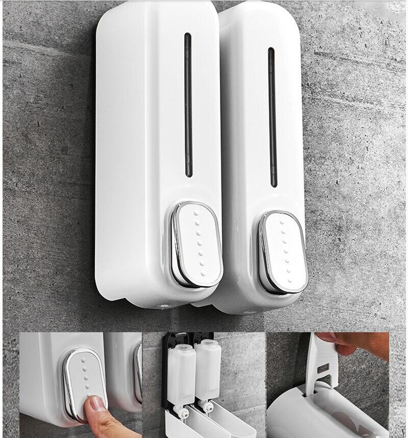 Liquid Hand Soap Dispensers Wall mounted ABS Liquid Shampoo Shower Container 350ml Plastic Soap Holder for Bathroom Washroom