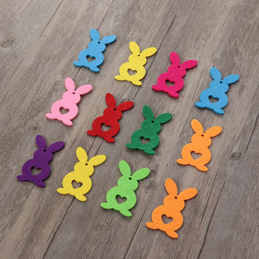 10 pièces pâques non tissé lapin décor lapin décor pour sac vêtements (couleur mixte)