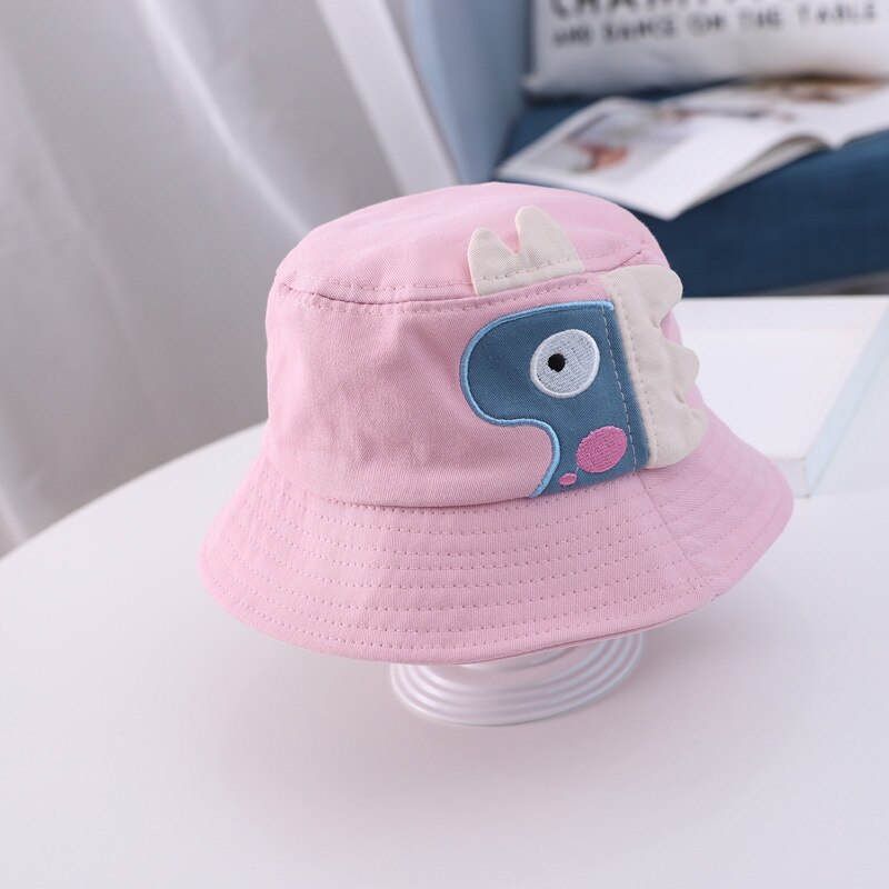 Chapeau de pêcheur avec imprimé de dinosaure pour enfant de 2 à 4 ans, casquette de plage, de plein air, de printemps et d'été: style 3 pink