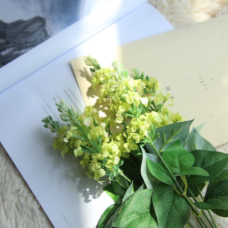 Kunstmatige Hyacint bloem tak fleurs artificielles voor thuis bruiloft decoratie nep bloemen krans DIY Accessoires: green