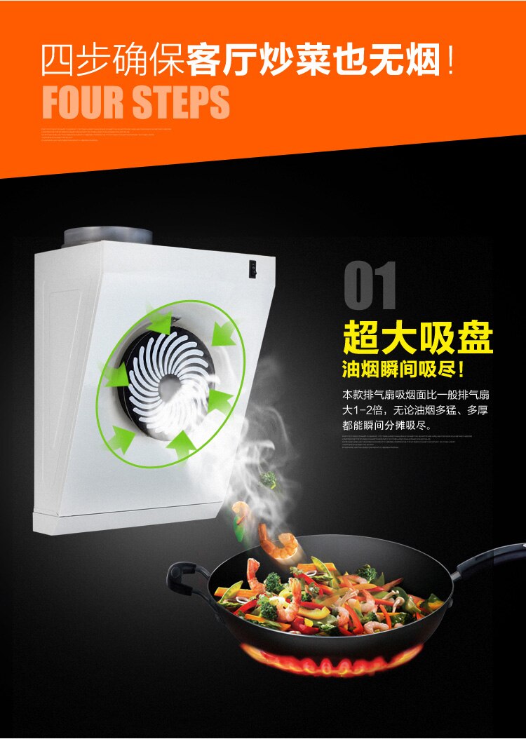 Mini ventilador de humo de Metal, Extractor de aire de cocina, Extractor de aire eléctrico, Extractor de Campana Extractora