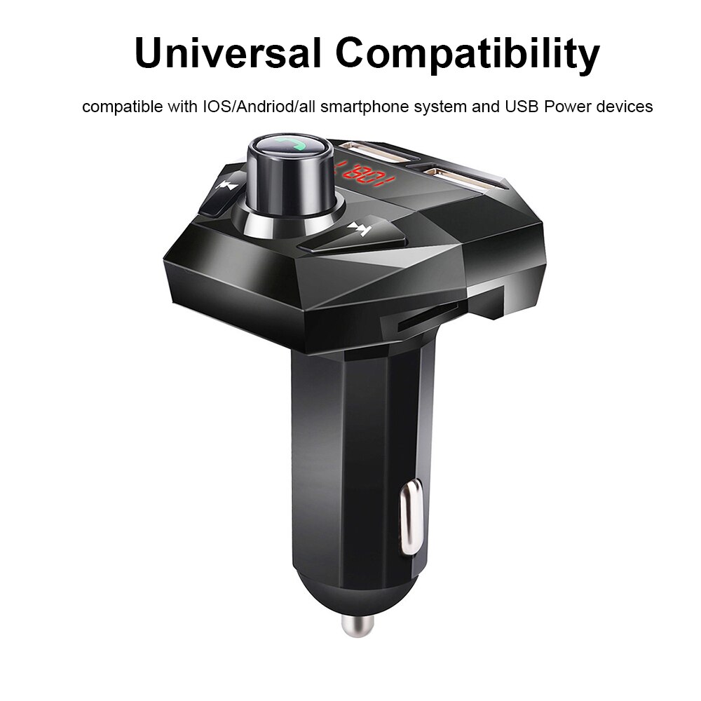 Freisprecheinrichtung fürs auto, bluetooth-kompatibel, 5.0 kabellose fm-transmitter für  mp3 spieler , 3.1a usb-ladegeräte, autozubehör mit led-anzeige