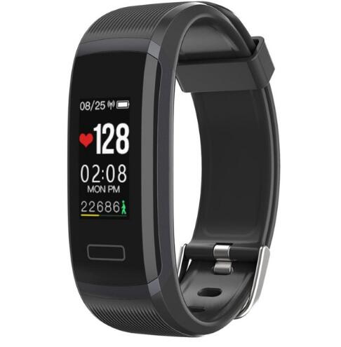 Lerbyee Smart Bracelet GT101 real-time Heart Rate Monitor Waterproof Fitness Band Pedometer Call Reminder Activity Tracker Sport: gun black