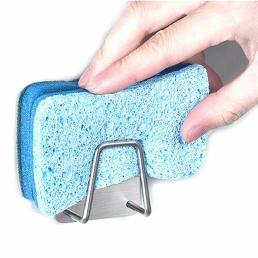 Stainless Steel Kitchen Sponge Holder Brush Soap Dishwashing Liquid Drainer Rack Organizer Kitchen Tool Storage Rack Shelf