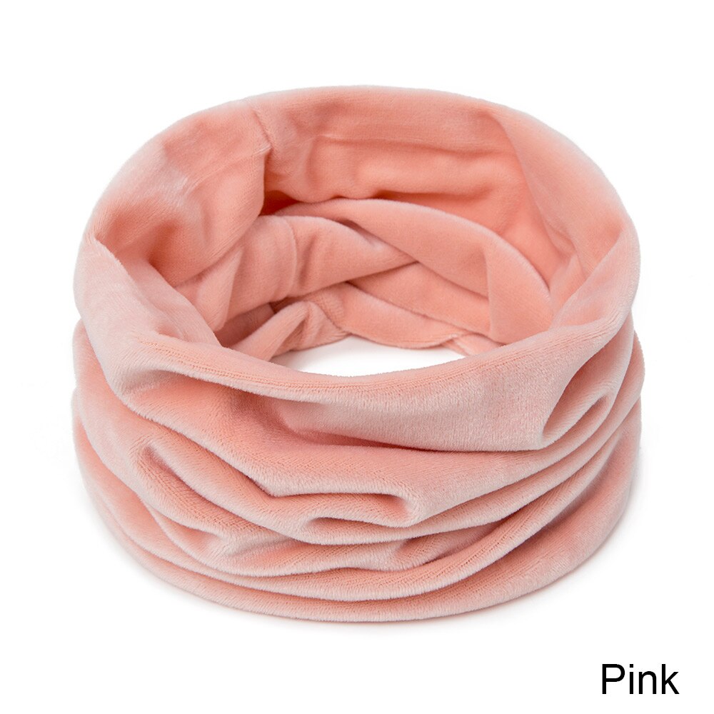 Gruppe hoppe kvinders efterår vinter tørklæde afslappet ring strikket ring tørklæde til mænd ensfarvet blød hals tørklæde halstørklæde: Lyserød