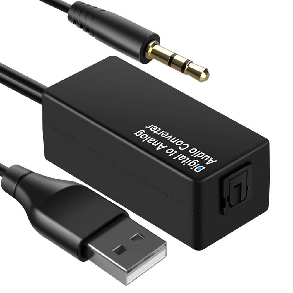 Convertisseur Audio D15 DAC numérique à Coaxial analogique USB, adaptateur de décodeur, convertisseur de Fiber optique Jack 3.5mm pour HDTV DVD: Fiber