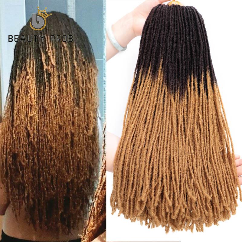 BEAUTY PROS Sister Locks-trenzas de ganchillo con degradado Dreadlocs, 18 pulgadas, pelo trenzado sintético Dread Loc para mujer: T27