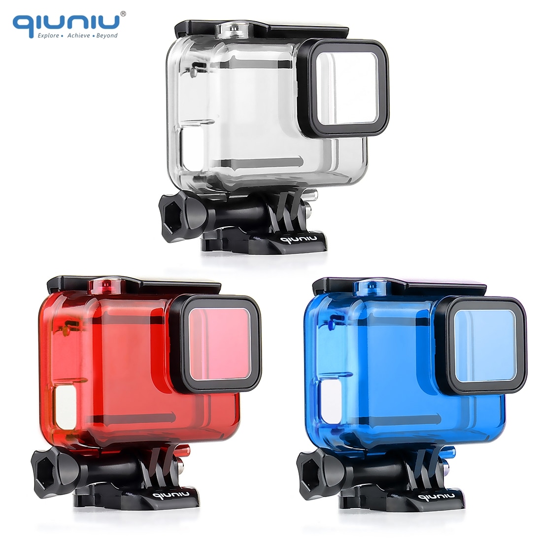 Qiuniu voor gopro hero 7/6/5 zwarte beschermende skeletbehuizing, zijwaartse open behuizing voor gopro 5 6 7 zwarte behuizing accessoires