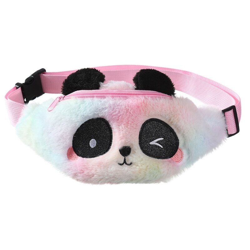 Cute Fanny Pack Panda Waist Bag Plush Belt Bag Chest Bag Small Shoulder Bag N7MF: Roze