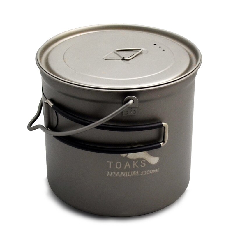 Toaks titanium gryde med kaution håndtag udendørs campingpotte letvægtsudstyr 750ml, 1100ml, 1300ml, 1600ml, 2000ml: Gryde -1100- bh