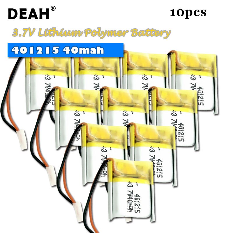 5-100Pc 3.7V Lipo Cellen 401215 40Mah Lithium Polymer Oplaadbare Batterij Voor MP3 MP4 Gps Bluetooth speaker Headset Selfie Stok: 10PCS 401215