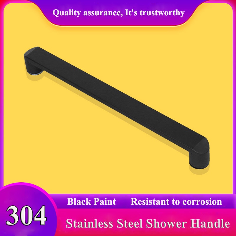 Glass door handle of bathroom glass door handle of black shower room 304 stainless steel