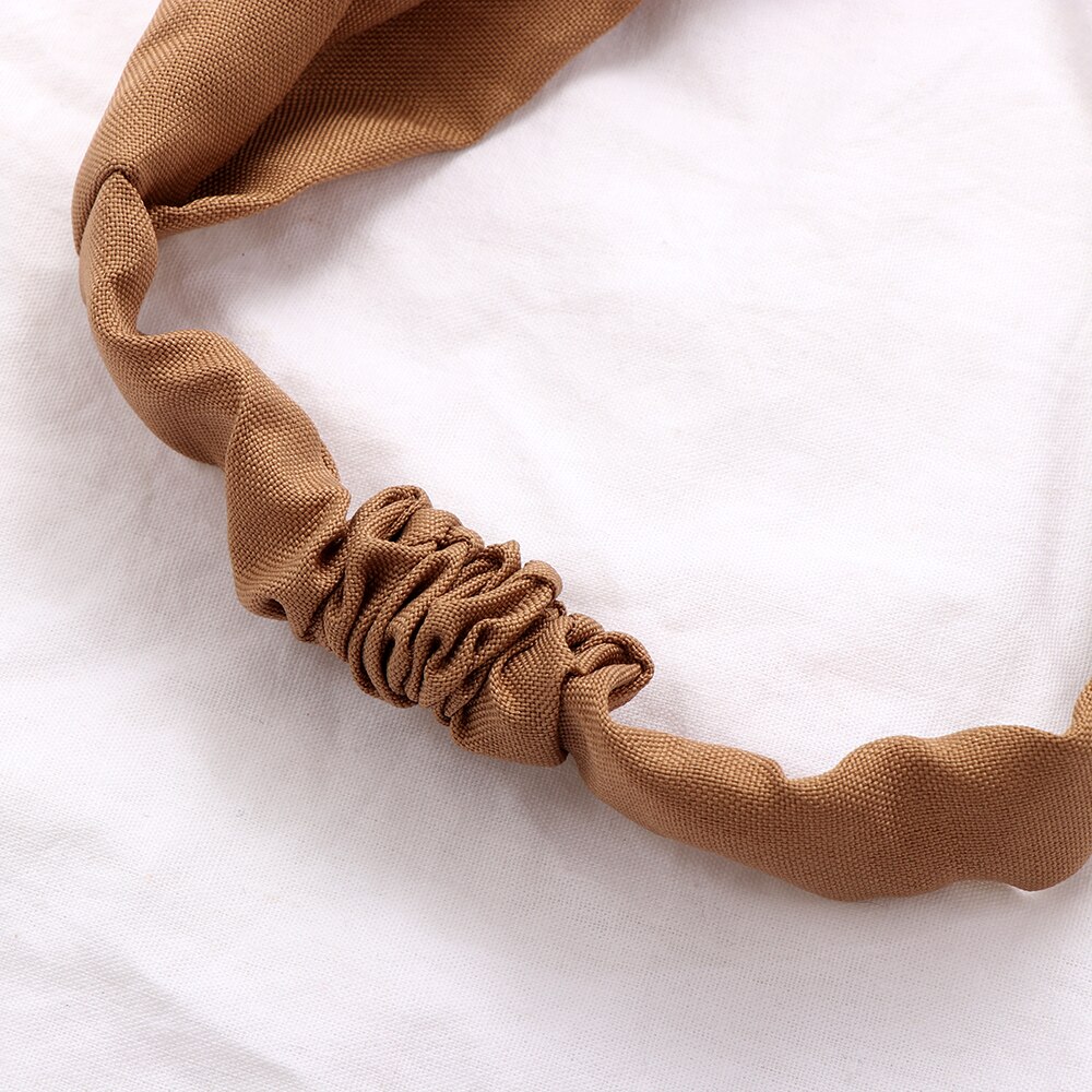 Buet pandebånd til kvinder elastisk ensfarvet turban hovedbind vintage kanin ører hårbånd damer knudet hoved wrap