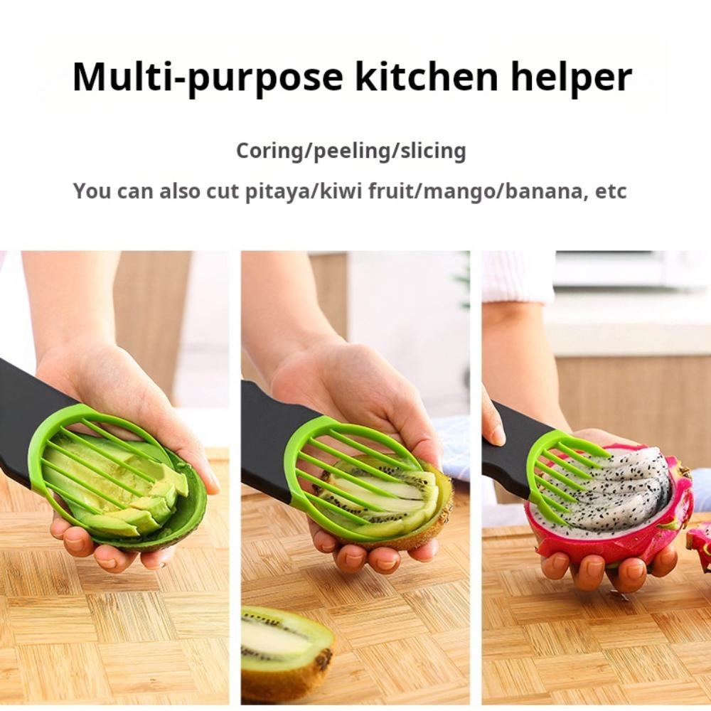 3-in-1 Avocado-Schneider und -Entkerner - Professionelles Küchengerät mit Edelstahlklinge und ergonomischem Griff für müheloses Obstschneiden