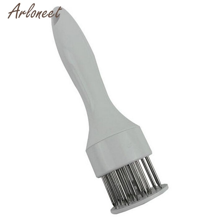 Ablandador de carne con aguja de acero inoxidable para bistec, tendedero de cerdo, aguja para carne suelta, herramientas de comida rápida para bebés: White