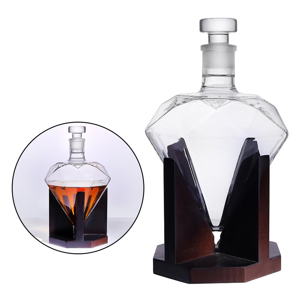 850ml Heart Shape Crystal Diamond Whiskey Decanter Vodka Bourbon Wine Pourer Whisky Dispenser Bar Home Decoration