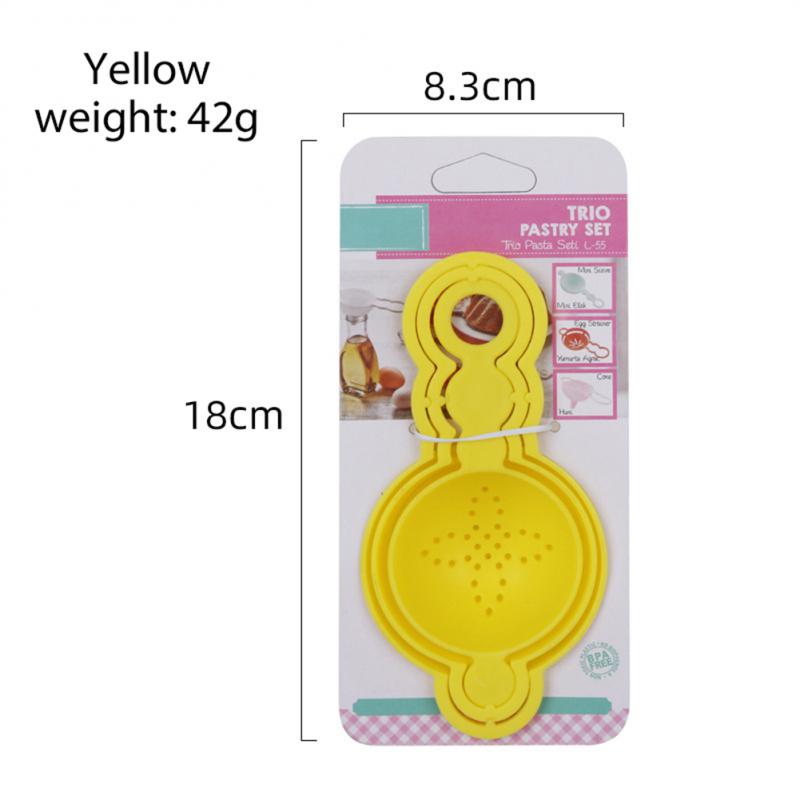 Egg White Separator Kitchen Plastic Oil Funnel Household Multi-function Pouring Wine Separation Funnel: yellow