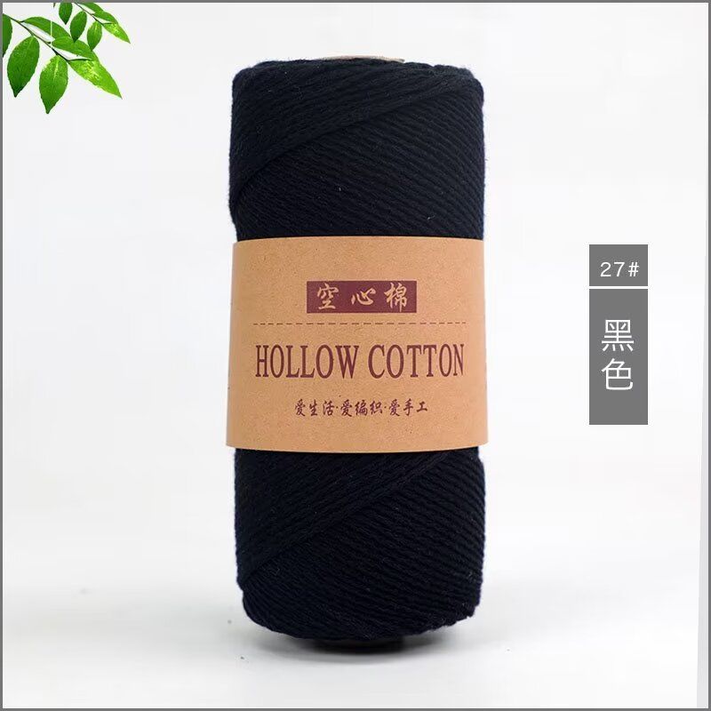 Hollow Cotton Thread Linen Yarn 150g Round Strand Medium Thick Cotton Thread Hand Woven DIY Crochet Hook Hat Bag Material: Burgundy