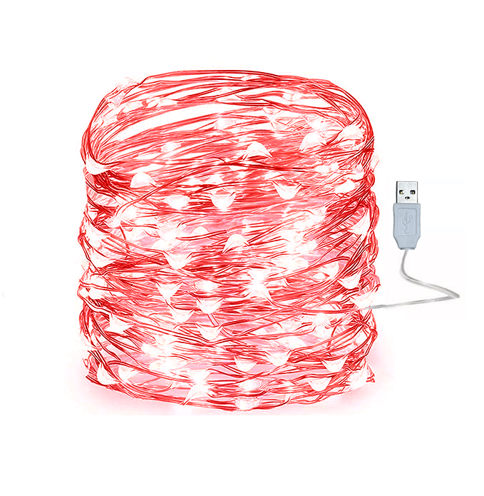 10/20M USB LED-lichtslingers Koper Zilver Draad Garland Licht Waterdicht Kerstverlichting Voor Kerst Bruiloft Decoratie