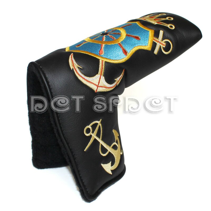 Golfputterhoes met magnetische sluiting, zwart pu-leer, oceaananker