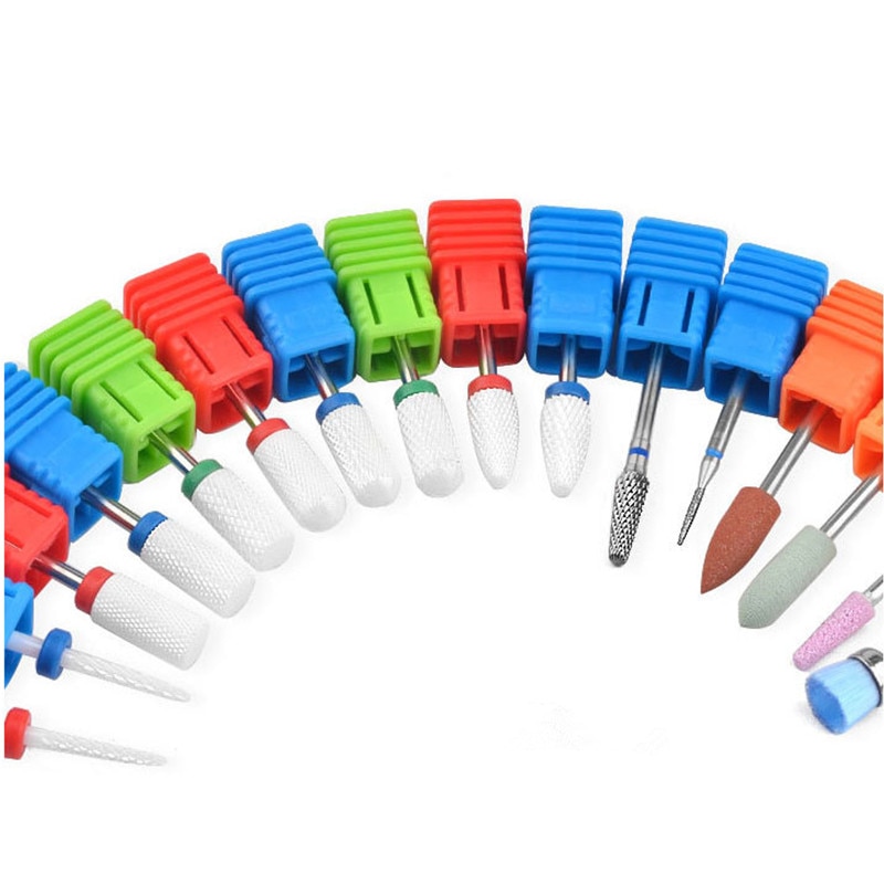 White 1 Pc Silicon Carbide Nail Drill Bits Flexible Polisher Manicure Machine Nail Accessories Electric Nail File Pedicure Tool