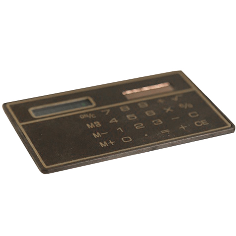 8 Digits Ultra Thin Slim Mini Credit Card Solar Power Pocket Calculator