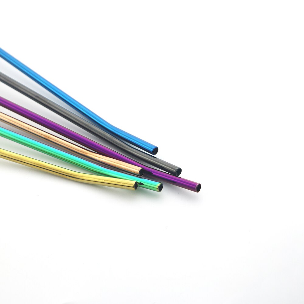 4 unids/set reutilizable paja larga cuchara Multicolor 18/10 pajas de acero inoxidable cuchara para té Bar de café agitación cuchara de beber