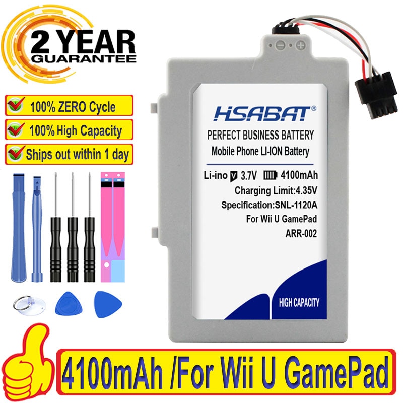 100% Originele Hsabat 4100Mah ARR-002 Batterij Voor Nintendo Wii U Gamepad