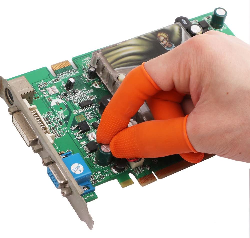 Guantes de protección para dedos de goma, antideslizantes, de látex, reusables para reparación electrónica, limpieza de joyas, 100 Uds.